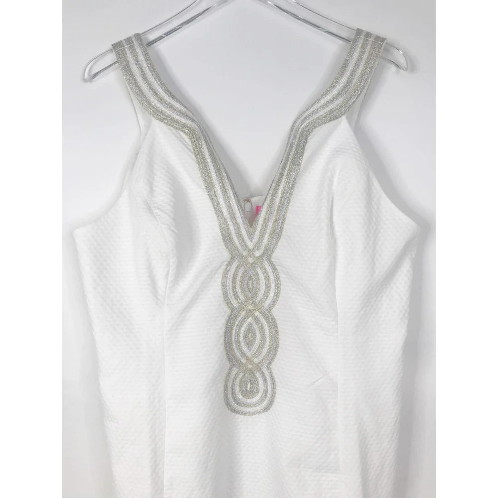 Lilly Pulitzer Dress Womens 16 Resort White Valli Shift Cocktail Beachy Coastal
